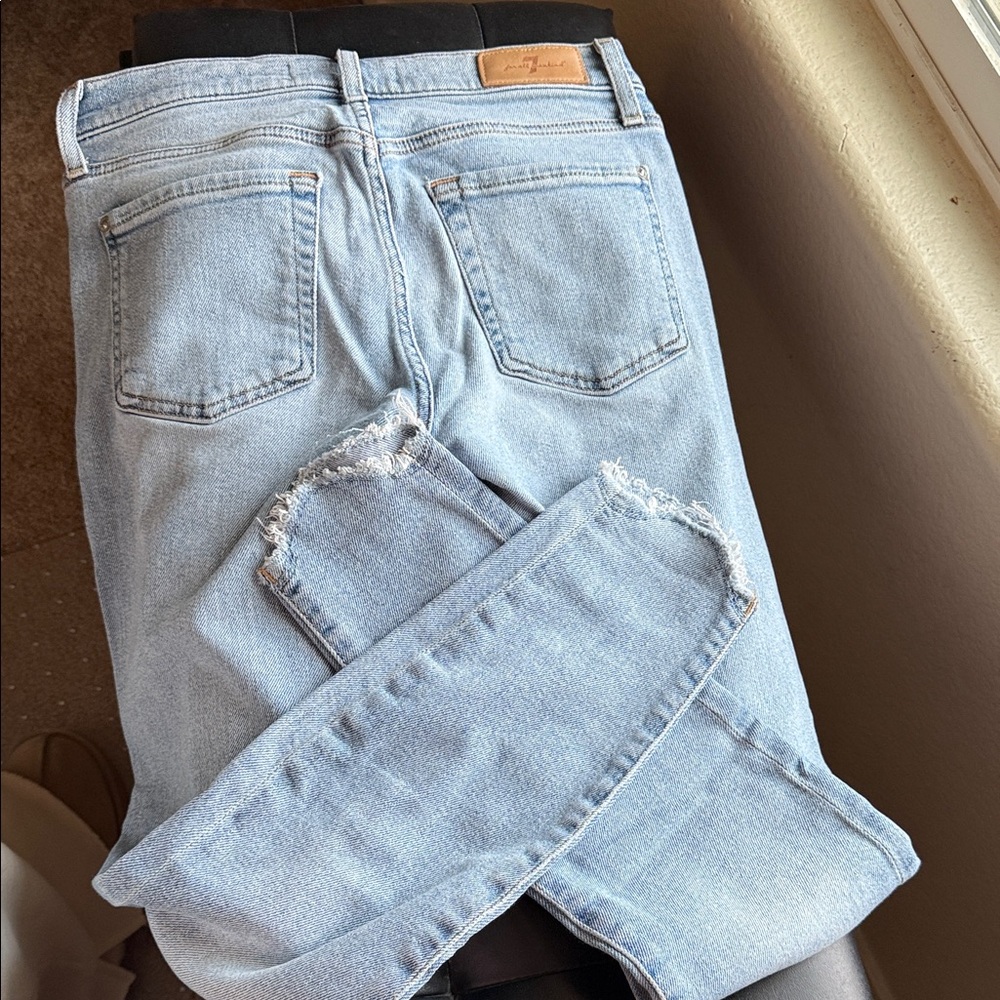 7 For All Mankind Light Blue Cropped Jeans